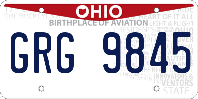 OH license plate GRG9845