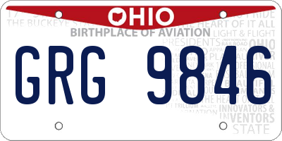 OH license plate GRG9846