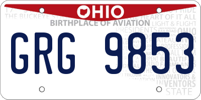 OH license plate GRG9853