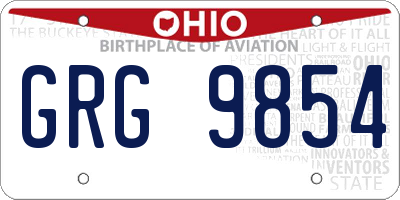 OH license plate GRG9854