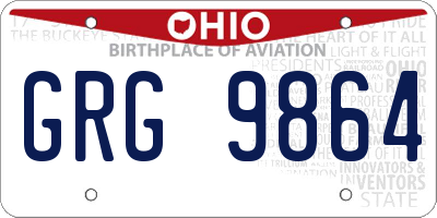 OH license plate GRG9864