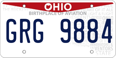 OH license plate GRG9884