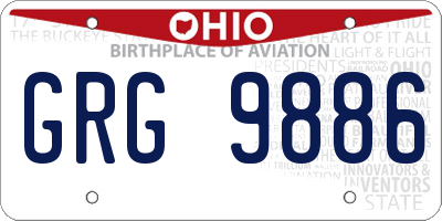 OH license plate GRG9886