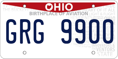 OH license plate GRG9900