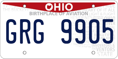 OH license plate GRG9905