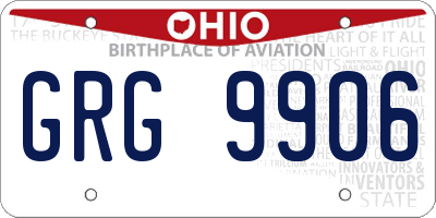 OH license plate GRG9906