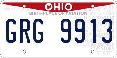 OH license plate GRG9913