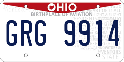OH license plate GRG9914