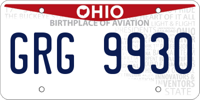 OH license plate GRG9930