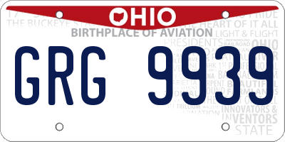 OH license plate GRG9939