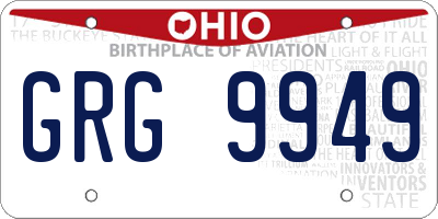 OH license plate GRG9949