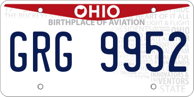 OH license plate GRG9952