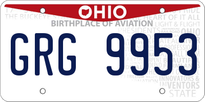 OH license plate GRG9953