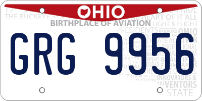 OH license plate GRG9956