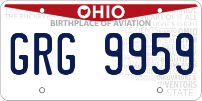OH license plate GRG9959