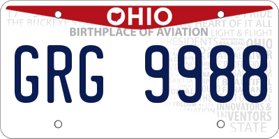OH license plate GRG9988