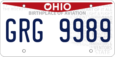 OH license plate GRG9989