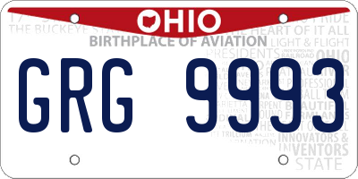 OH license plate GRG9993