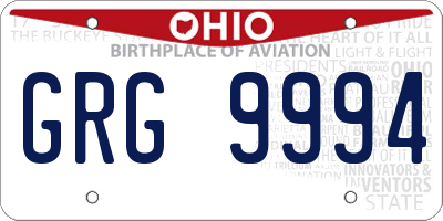 OH license plate GRG9994