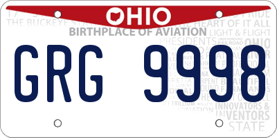 OH license plate GRG9998