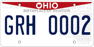 OH license plate GRH0002