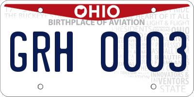 OH license plate GRH0003