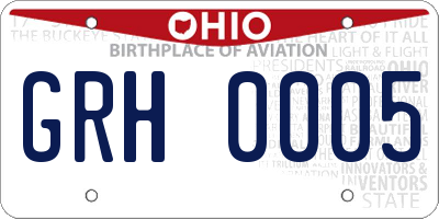 OH license plate GRH0005