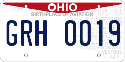 OH license plate GRH0019