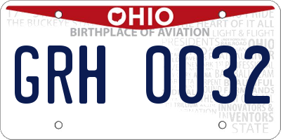 OH license plate GRH0032