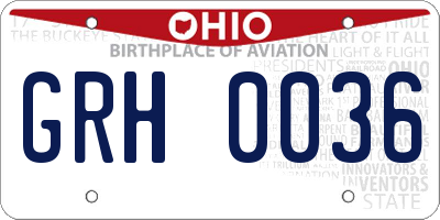 OH license plate GRH0036