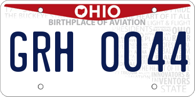 OH license plate GRH0044