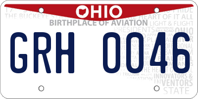 OH license plate GRH0046