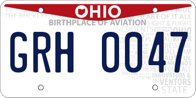 OH license plate GRH0047
