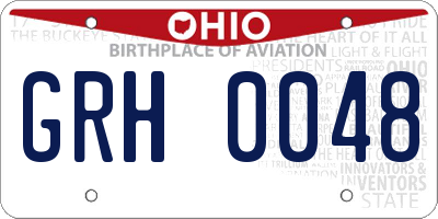 OH license plate GRH0048
