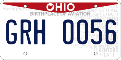 OH license plate GRH0056
