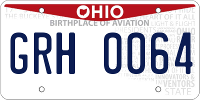 OH license plate GRH0064