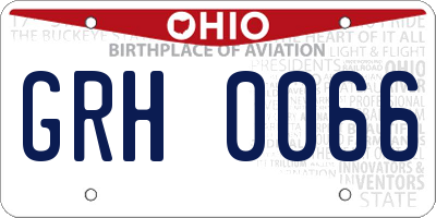 OH license plate GRH0066