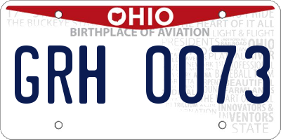 OH license plate GRH0073
