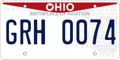 OH license plate GRH0074