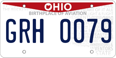 OH license plate GRH0079