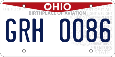 OH license plate GRH0086