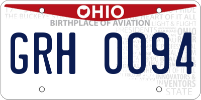 OH license plate GRH0094