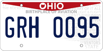 OH license plate GRH0095