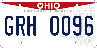 OH license plate GRH0096