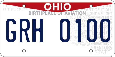 OH license plate GRH0100