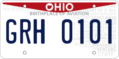 OH license plate GRH0101