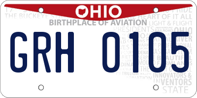 OH license plate GRH0105