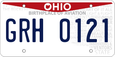 OH license plate GRH0121