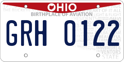 OH license plate GRH0122