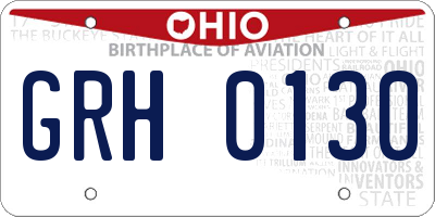 OH license plate GRH0130